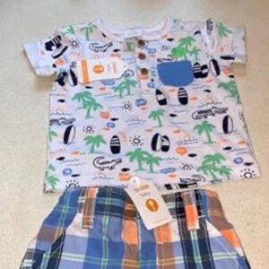 Gymboree 0-3m nwt short sleeve top and shorts